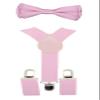 CUTE Baby Toddler Kids Children Boys"Light Pink" Plain Elastic Suspender & Bow Tie Set view 1