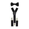 CUTE Baby Toddler Kids Children Boys"Black" Plain Elastic Suspender & Bow Tie Set view 1