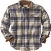 Legendary Whitetails Mens Flannel Shirt Long Sleeve Button Down 100% Cotton, Shale Plaid, LRG view 1