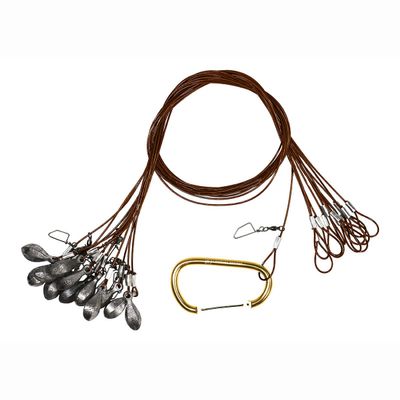 Lifetime Decoys 48 Inch 4 oz Coated Cable Decoy Rig with Carabineer - Dozen