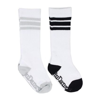 juDanzy 2 Pack of Baby, Toddler and Kids Knee High Tube Socks for Boys and Girls with Grips (4-6 Years,Surprise Baby)