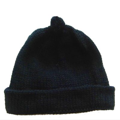 Alpakaandmore, Unisex Black Beanie Hat, 100% Alpaca Wool One Size
