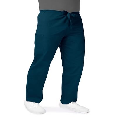 Adar Universal Mens Scrubs - Drawstring Tapered Leg Scrub Pants - 504 - Caribbean Blue - S