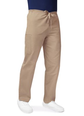 Adar Universal Mens Scrubs - Drawstring Tapered Leg Scrub Pants - 504 - Khaki - 2X
