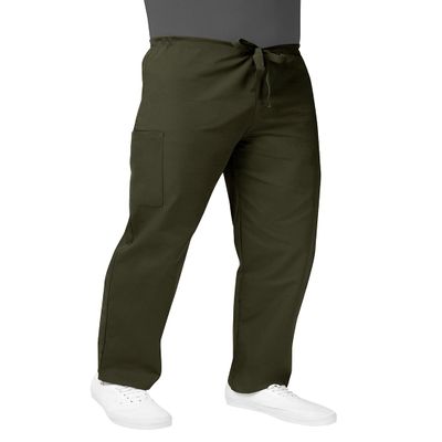 Adar Universal Mens Scrubs - Drawstring Tapered Leg Scrub Pants - 504 - Olive - S