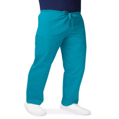 Adar Universal Mens Scrubs - Drawstring Tapered Leg Scrub Pants - 504 - Teal Blue - XL