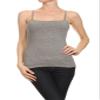 ACTIVE BASIC Women Built in Inner Bra Spaghetti Cami Heather Grey Medium view 1