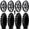 Bundle - 9 Items: MSA Black Diesel 14" ATV Wheels 28" Swamp Lite Tires [4x137 Bolt Pattern 10mmx1.25 Lug Kit] view 1