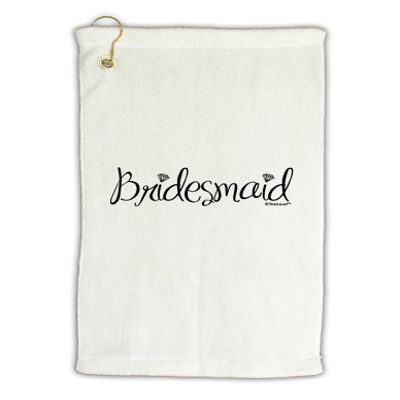 TOOLOUD Bridesmaid Design - Diamonds Micro Terry Gromet Golf Towel 16" x 25"