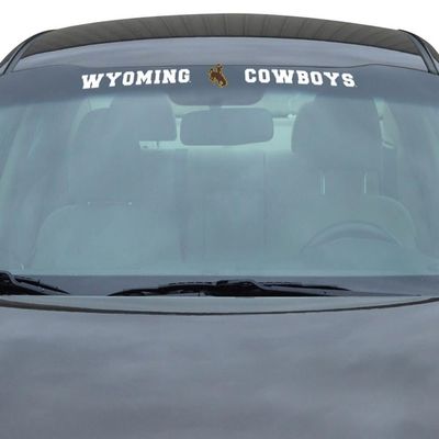 FANMATS 61539 NCAA - Wyoming Cowboys Sun Stripe Windshield Decal 3.25 in. x 34 in. - Great Gift for Sports Fans - Works On Hard Surfaces - for Homes, Cars, Trucks, SUVs.