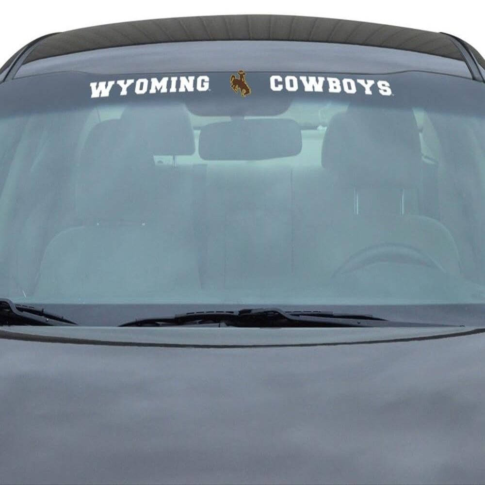 FANMATS 61539 NCAA - Wyoming Cowboys Sun Stripe Windshield Decal 3.25 in. x 34 in. - Great Gift for Sports Fans - Works On Hard Surfaces - for Homes, Cars, Trucks, SUVs.