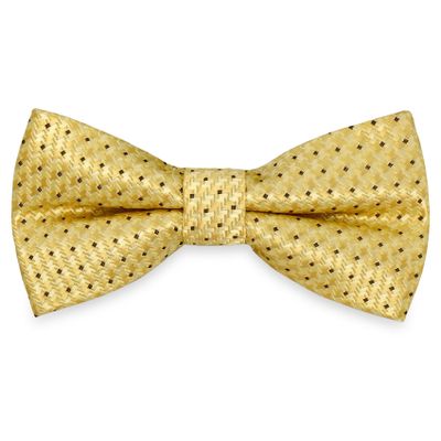 SYAYA Men's Bow Tie, Polka Dot Pre-Tied Bowtie for Boy Clip-On Formal Tuxedo or Weddings & Easter Day Dinner Parties M-B-T1 (Z2 - Golden With Black Dots, L - (adults))
