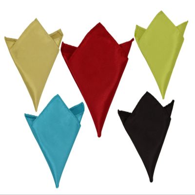 SYAYA 5pcs Men's Solid Color Pocket Squares Handkerchief Hanky HSP01 (Yellow)