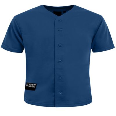 NE PEOPLE Mens Plain Short Sleeve Button Down Active Stripe Baseball Jersey
