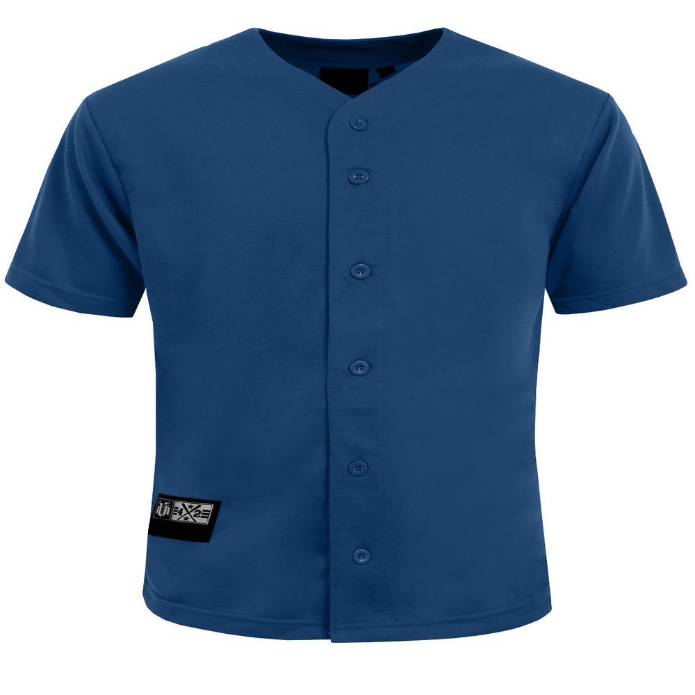 NE PEOPLE Mens Plain Short Sleeve Button Down Active Stripe Baseball Jersey
