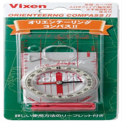 Vixen 42029-2 Orienteering Compass II, Oil Type, Waterproof, Magnifier, Made in Japan, Clear