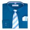 Boy's Dress Shirt, Necktie, and Hanky Set - Teal, Size 12 view 1