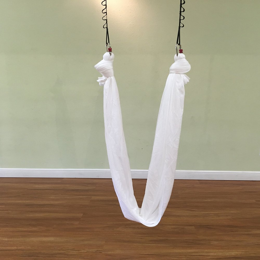 Premiere Aerial Yoga Hammock (Yoga Swing/sling, Aerial Yoga, Antigravity) (White)