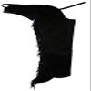 Equestrian Riding Adult Suede Leather Chaps with Fringe Down Each Leg and Concho on Back (Black, X-Large) view 1