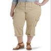 Lee Women's Plus Size Relaxed Fit Austyn Knit Waist Cargo Capri Pant, Caf, 16 Plus view 1