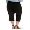 Lee Women's Plus Size Relaxed Fit Austyn Knit Waist Cargo Capri Pant, Black, 18 Plus view 2