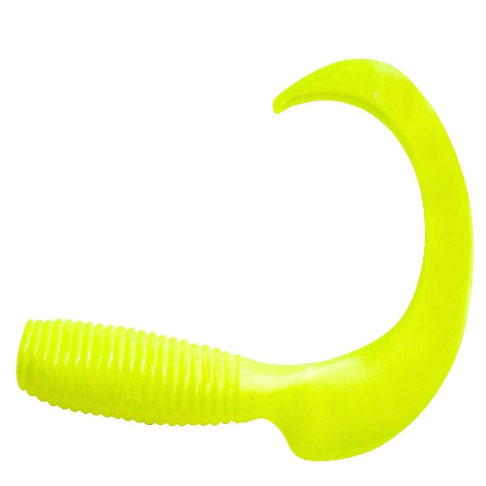 Blue Water Candy 83003 Swirl Tail, 8", Chartreuse Pearl