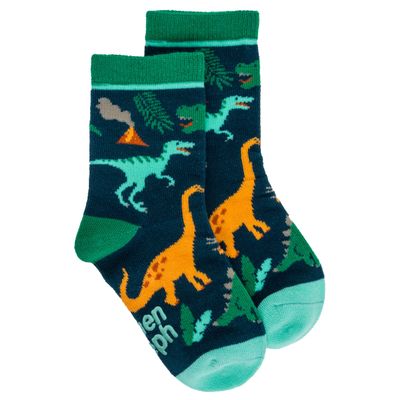 Stephen Joseph, Toddler Kids Boys Girls Unisex Non-Slip Fashion Cotton Crew Socks, Multi Dino, Large US