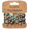 Karma Midnight Floral Headband for Women - Thin - Fabric Headband and Stretchy Hair Scarf - Dark Grey view 1