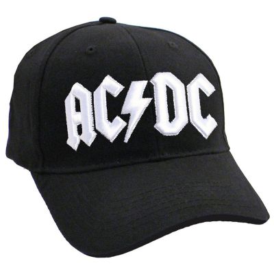 AC/DC Baseball Cap Classic White Band Logo Official Strap Back Size One Size