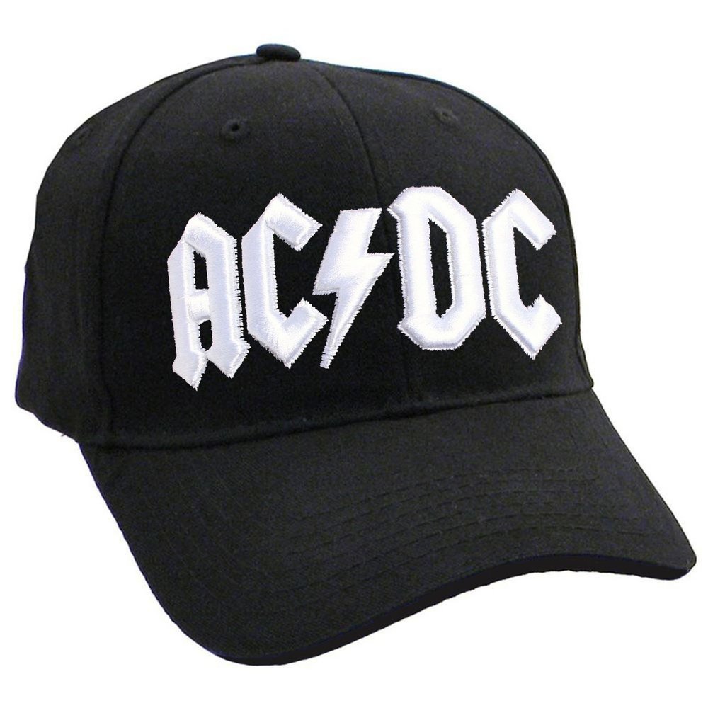 AC/DC Baseball Cap Classic White Band Logo Official Strap Back Size One Size