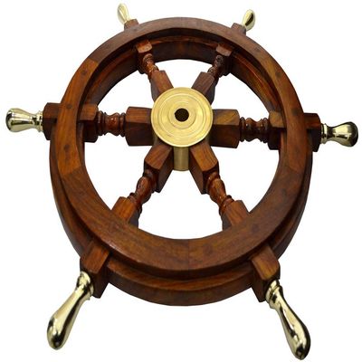 Brass Nautical Shipwheel with Brass Handles (30 inches)