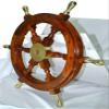Brass Nautical Shipwheel with Brass Handles (30 inches) view 4