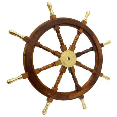 Brass Nautical Shipwheel with Brass Handles (36 inches)