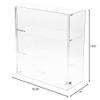 Plymor Clear Acrylic Locking Display Case with Sliding Back, 2 Shelves, 16.5" H x 16.25" W x 7" D view 2