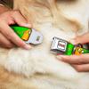 Buckle-Down Seatbelt Buckle Dog Collar - Finn & Jake w/Music Notes Green - 1.5" Wide - Fits 13-18" Neck - Small view 2