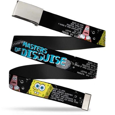 Nickelodeon unisex child Buckle-down Web Spongebob 1.0" Belt, Multicolor, 1.0 Wide - Fits up to Kids Size 20 US
