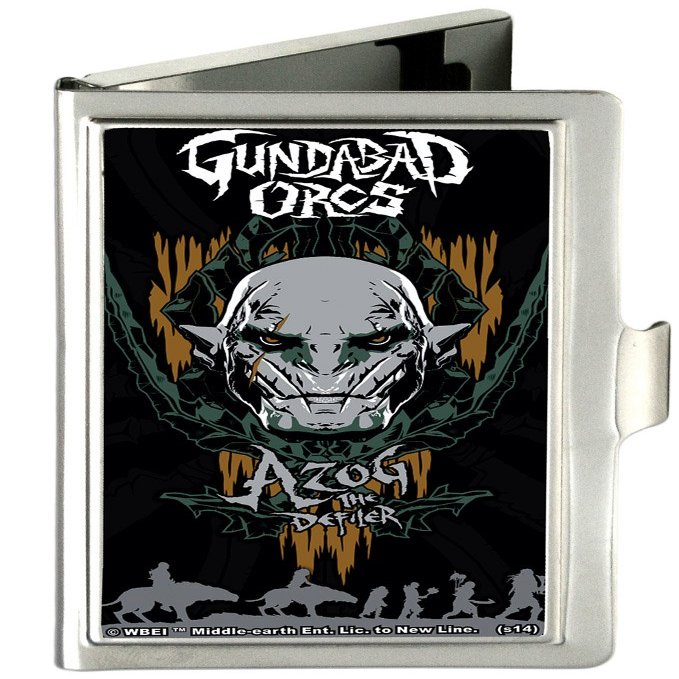 Buckle-Down Business Card Holder - GUNDABAD ORCS/AZOG THE DEFILER Face/Hunter Orc Silhouettes Black/Gray/Brown - Small
