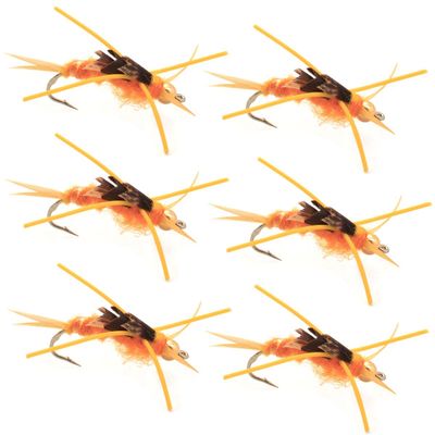 The Fly Fishing Place Bead Head Nymph Fly Fishing Flies - Kaufmann's Golden Stone Fly with Rubber Legs - Stonefly Wet Fly - 6 Flies Hook Size 8