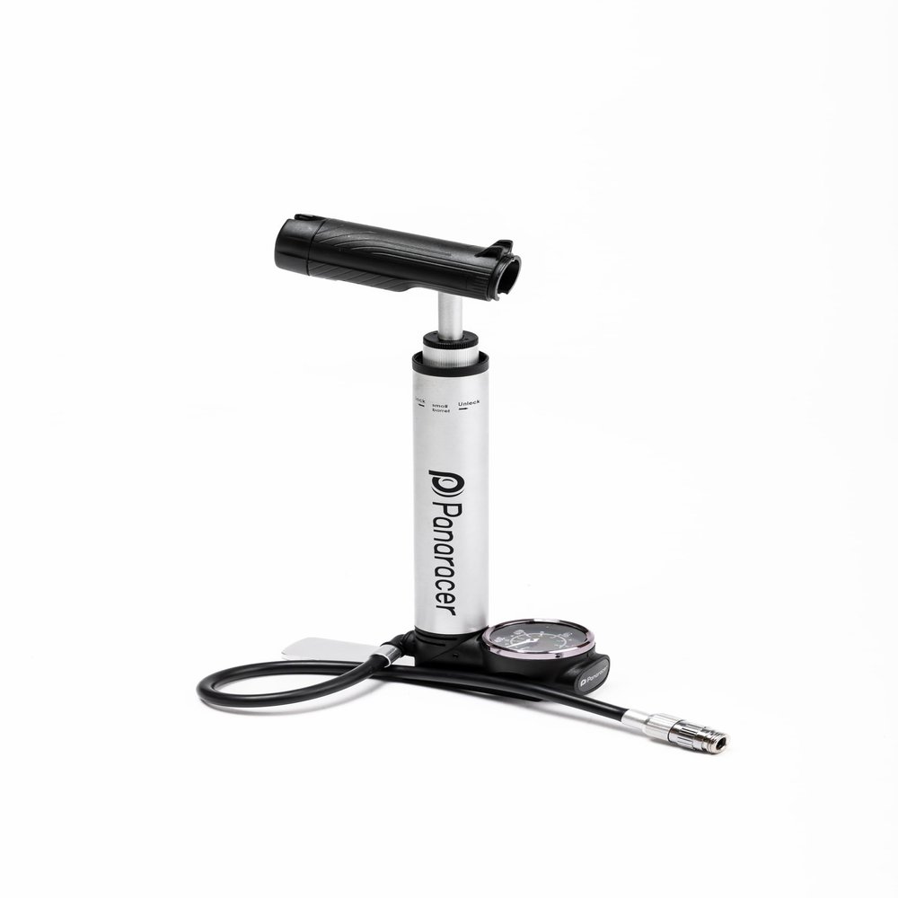 Panaracer BMP-N21AGF2-S Bicycle Air Pump, Portable Pump, Variable Type, Includes Air Pressure Gauge, Compatible with All Valves, Silver