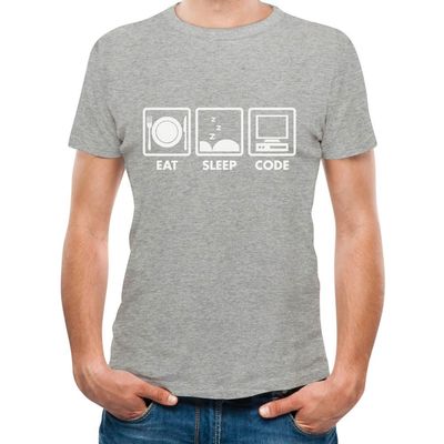 Tstars Eat Sleep Code - Funny Gift for Programmer Coder Men's T-Shirt Medium Gray