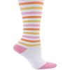 Nurse Mates Women's Calf Socks | 12-14 mmHg Compression | Superior Support & Comfort | 1 Pair | Pink Peach White Stripe view 1