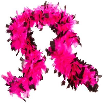 Deluxe 133g Pink/Black Feather Boa Costume Accessory
