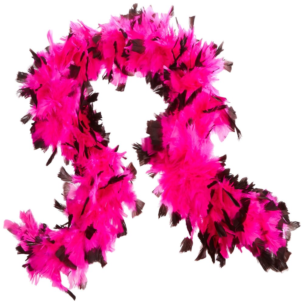 Deluxe 133g Pink/Black Feather Boa Costume Accessory