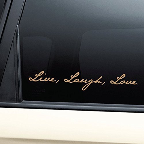 Nashville Decals Live Laugh Love Vinyl Decal Laptop Car Truck Bumper Window Sticker - Metallic Gold Matte