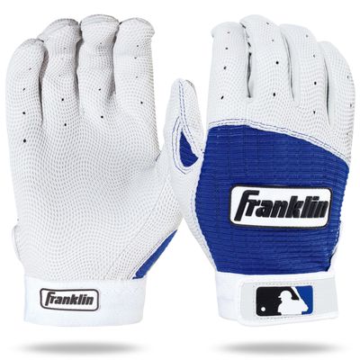 Franklin Sports Adult MLB Pro Classic Batting Gloves, Large, Pair, Pearl/Royal