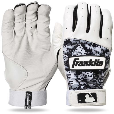 Franklin Sports Adult MLB Digitek Batting Gloves, Adult X-Large, Pair, Grey/White/Black Digi