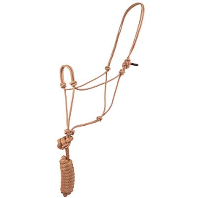 Aime Imports Basic Poly Rope Halter w/Lead Tan