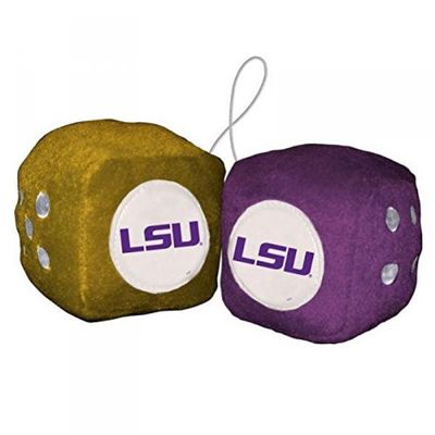 Fremont Die NCAA LSU Tigers 3" Fuzzy Dice, 3", Team Colors