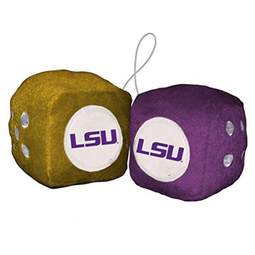 Fremont Die NCAA LSU Tigers 3" Fuzzy Dice, 3", Team Colors
