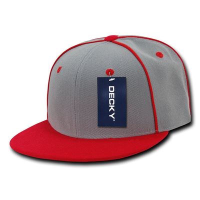 DECKY Piped Crown Snapbacks, Red